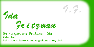 ida fritzman business card